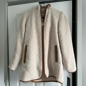 Jones New York NWT Fuzzy Mid Length Jacket Cream